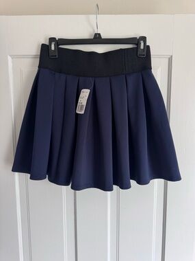 Women's Navy Pleated Skirt